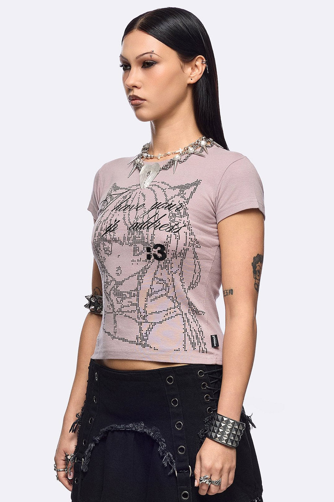 IP Adress Crop T-Shirt - Dusky Pink