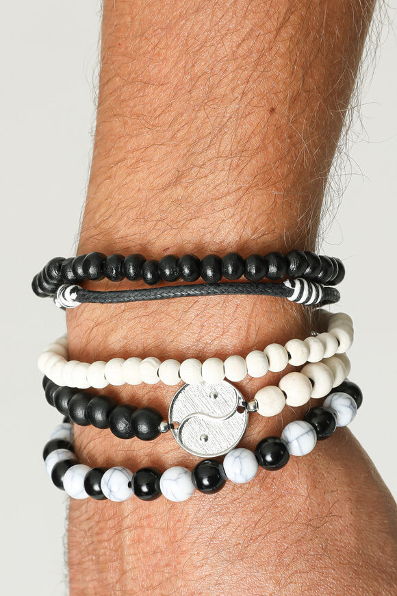 Lot de bracelets - Noir + Ecru