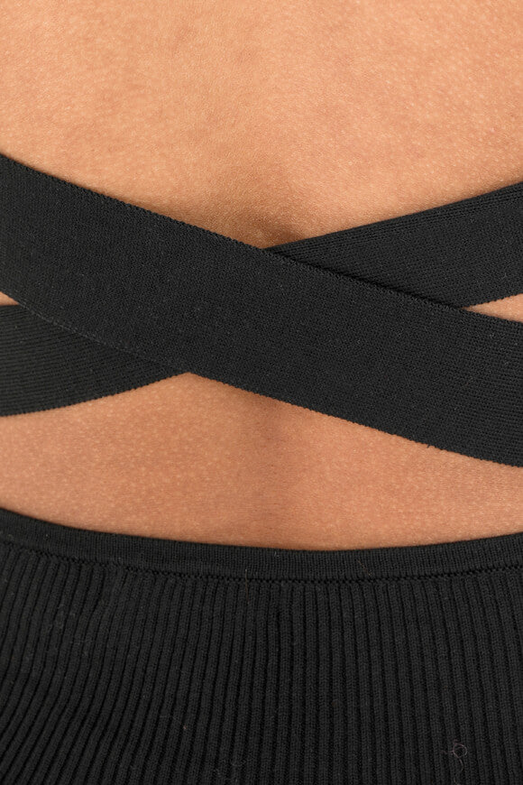 Robe de soirée en maille côtelée - Noir