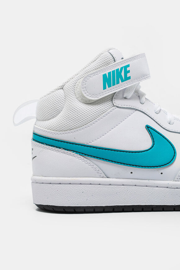 Baskets Court Borough 2 - Blanc + Aquamarine + Noir