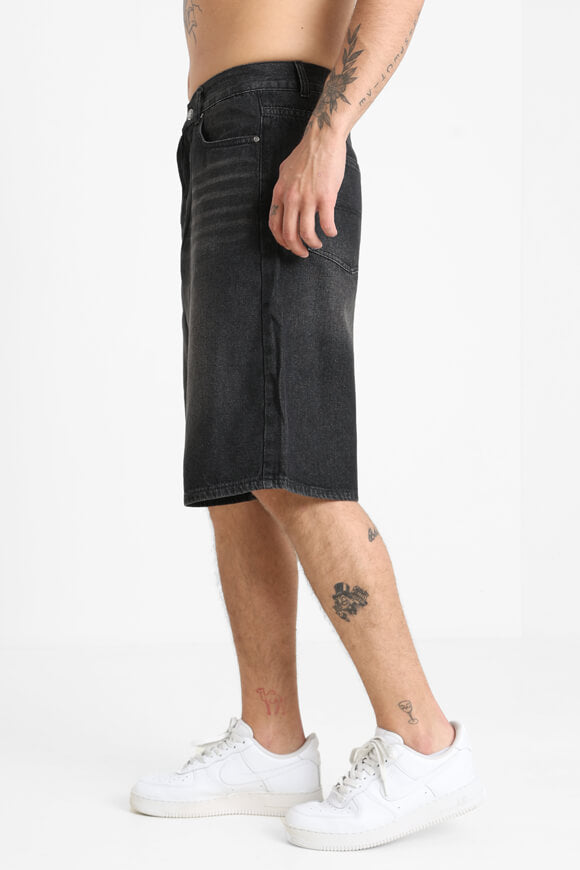 Jeansshorts - Gewaschen Schwarz