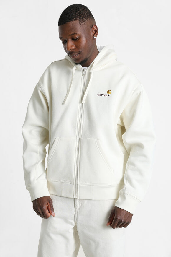 American Script Oversize Kapuzensweatjacke - Wax