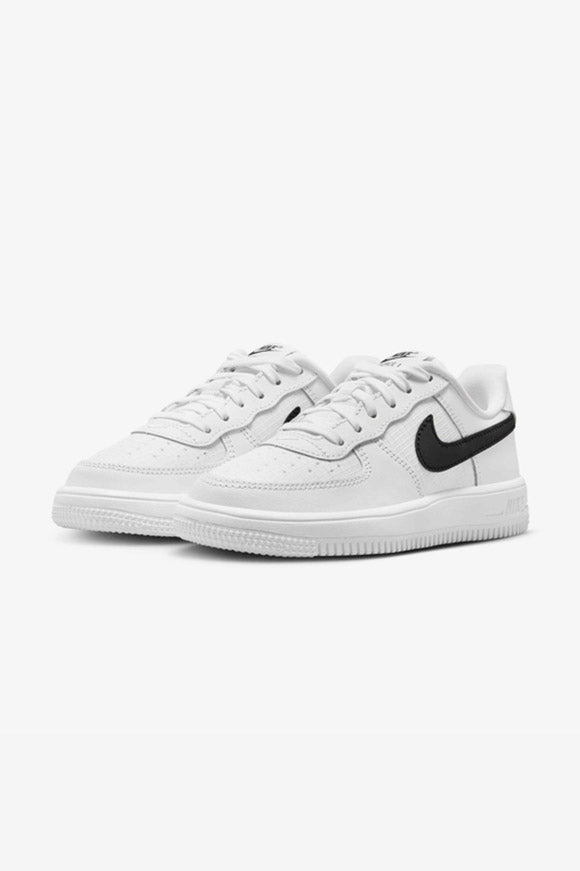 Force 1 Kids Sneaker - White + Black