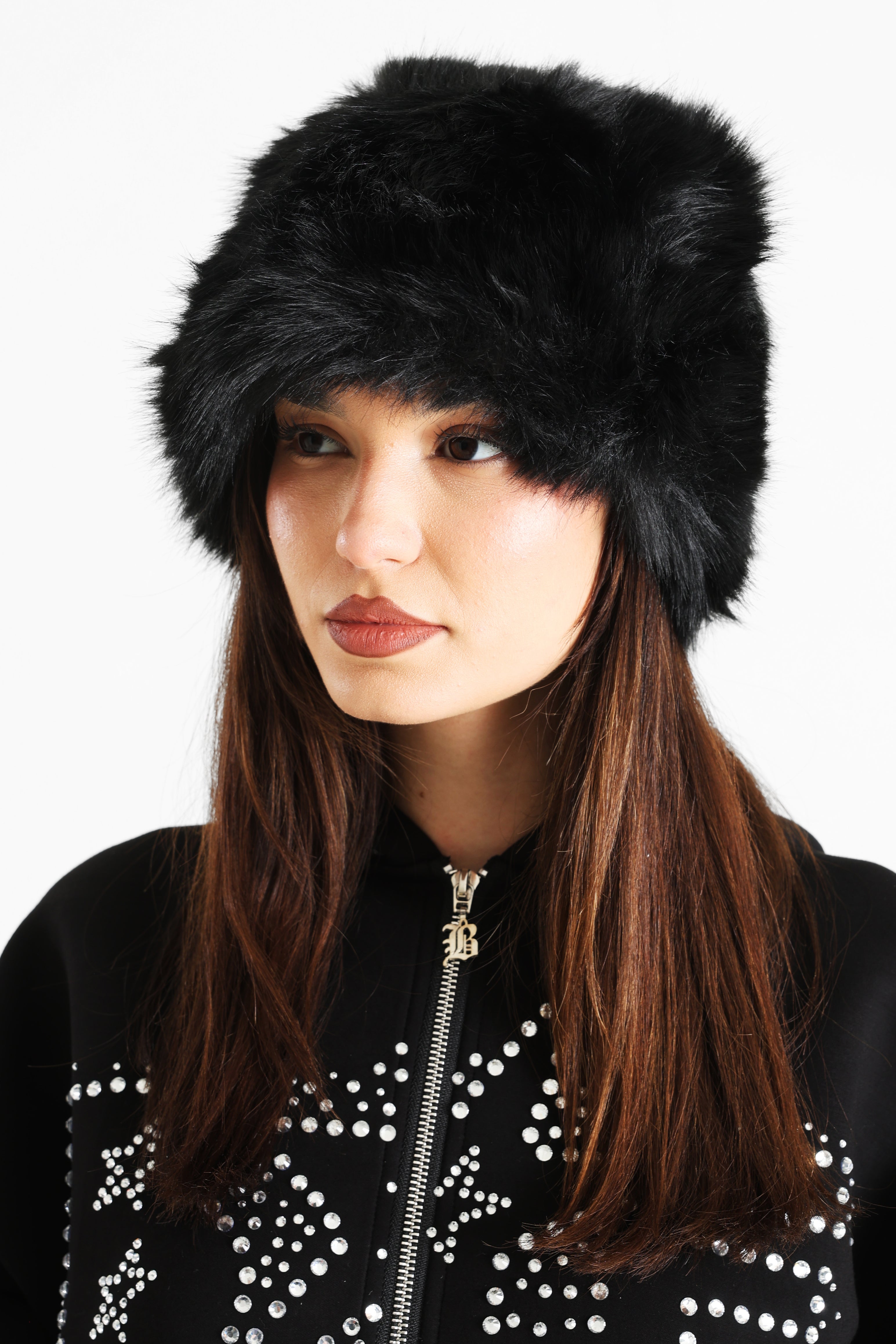 Chapeau en fourrure synthétique - Black