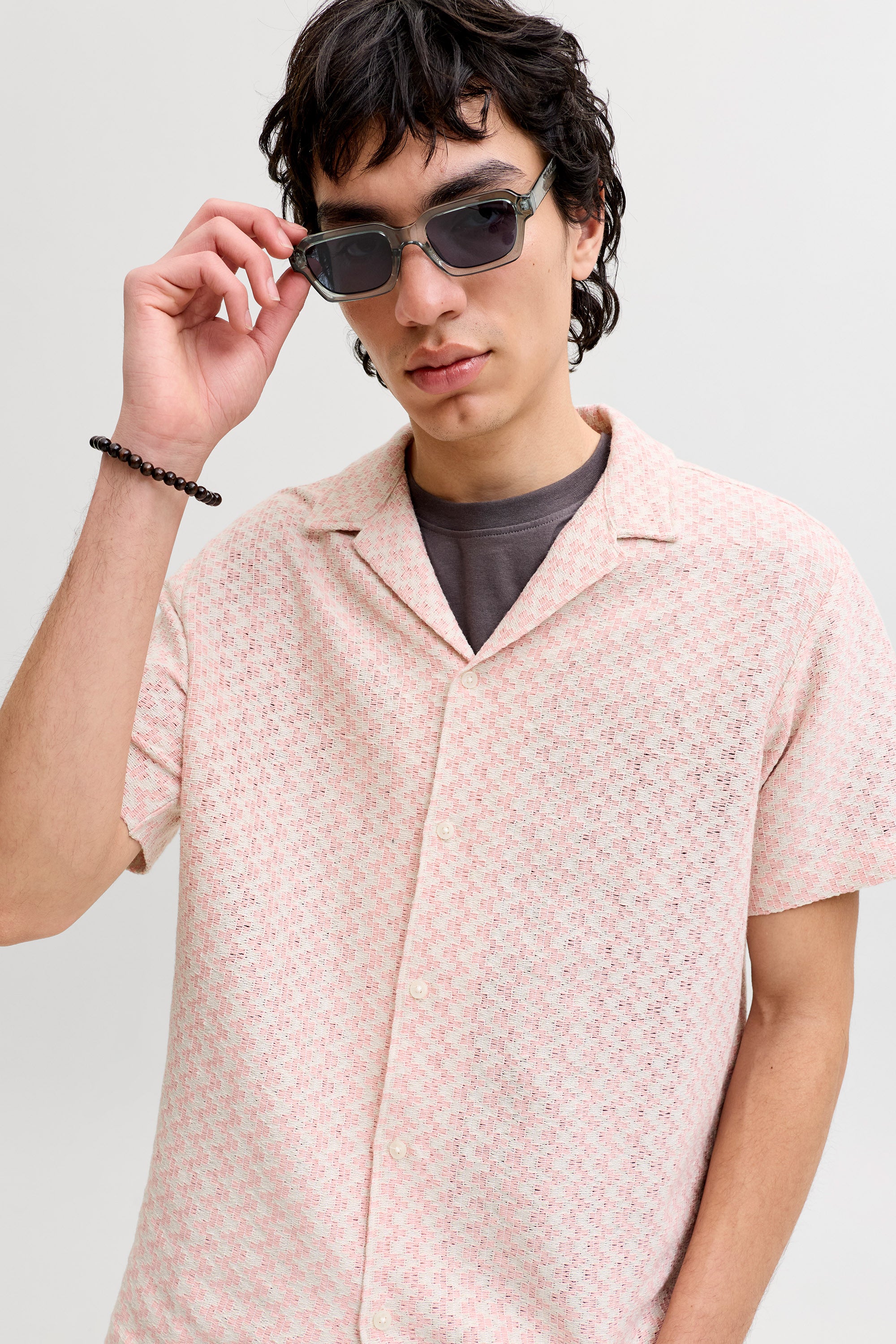 JORMONTAUK shirt in structured fabric - Peach Melba