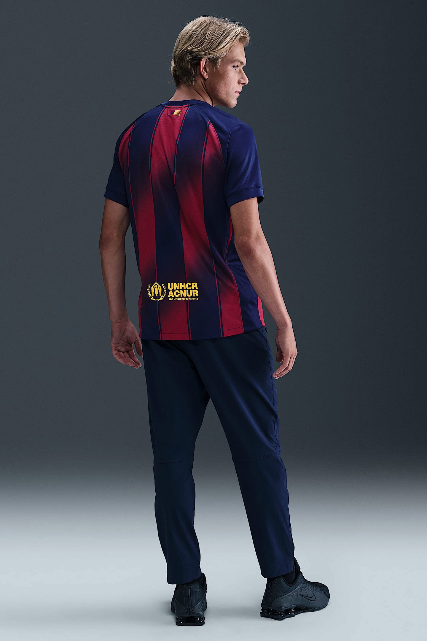 T-shirt FC Barcelona 2025/26 in mesh - Deep Royal Blue + Noble Red + Midwest Gold
