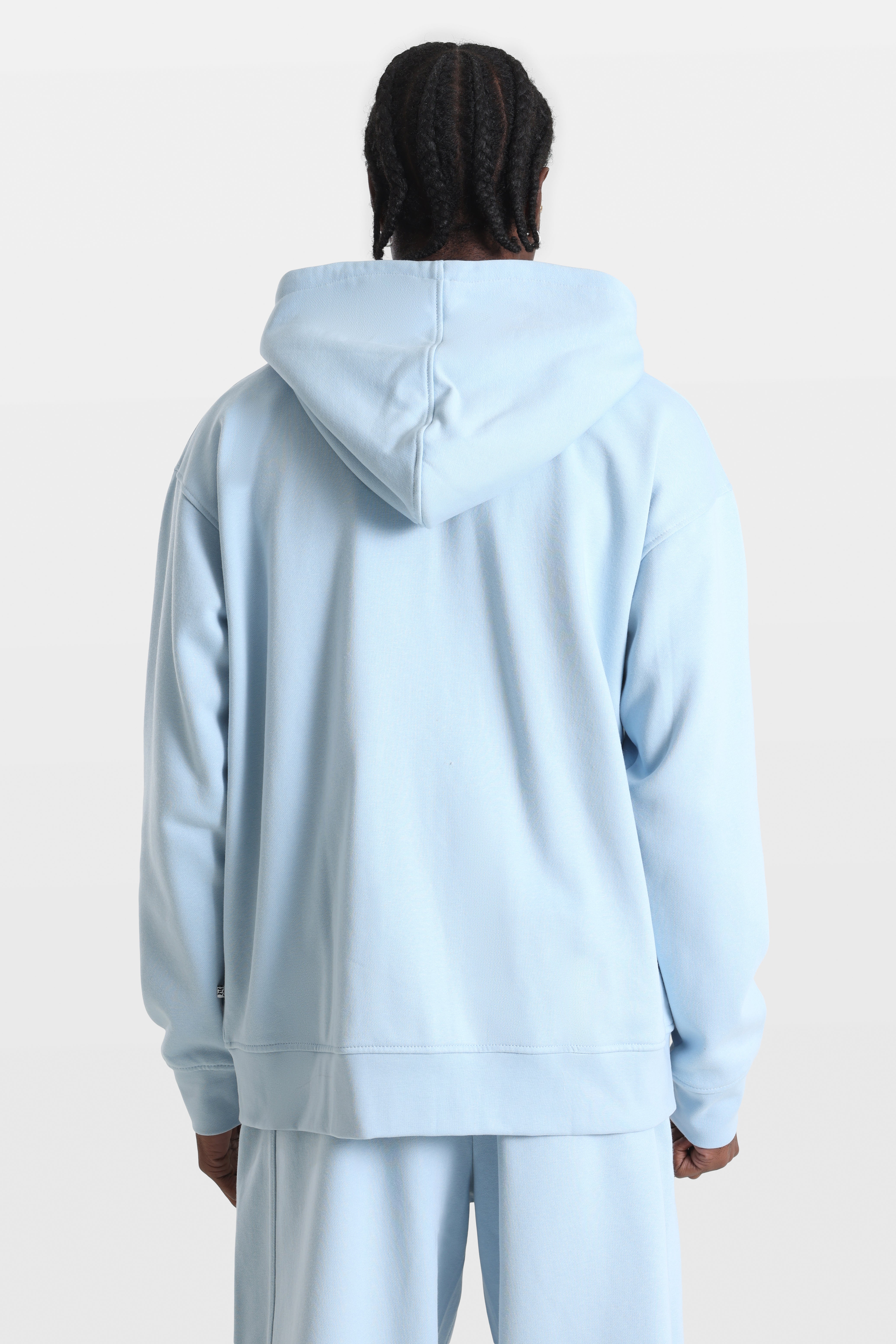 Oversized zip-up hoodie sweatshirt - Bleu clair