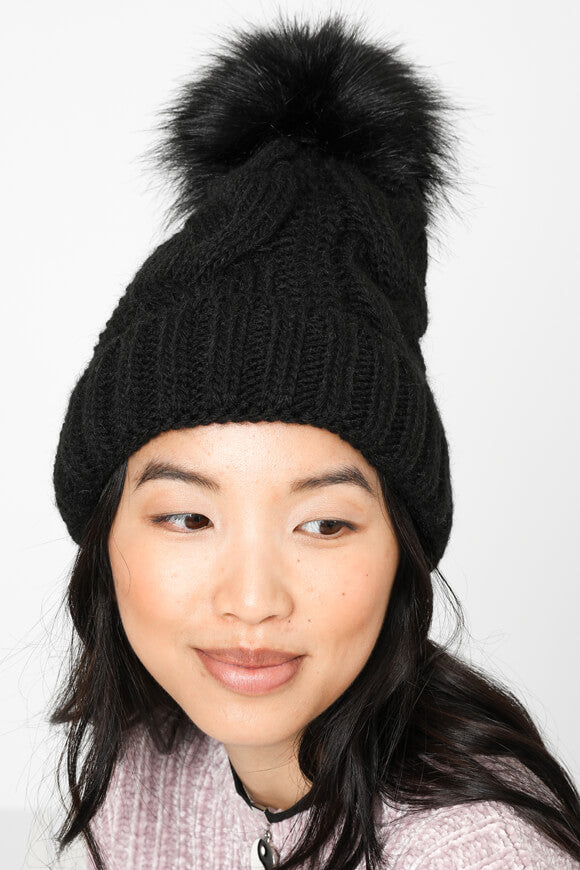 Pom-pom beanie - Black