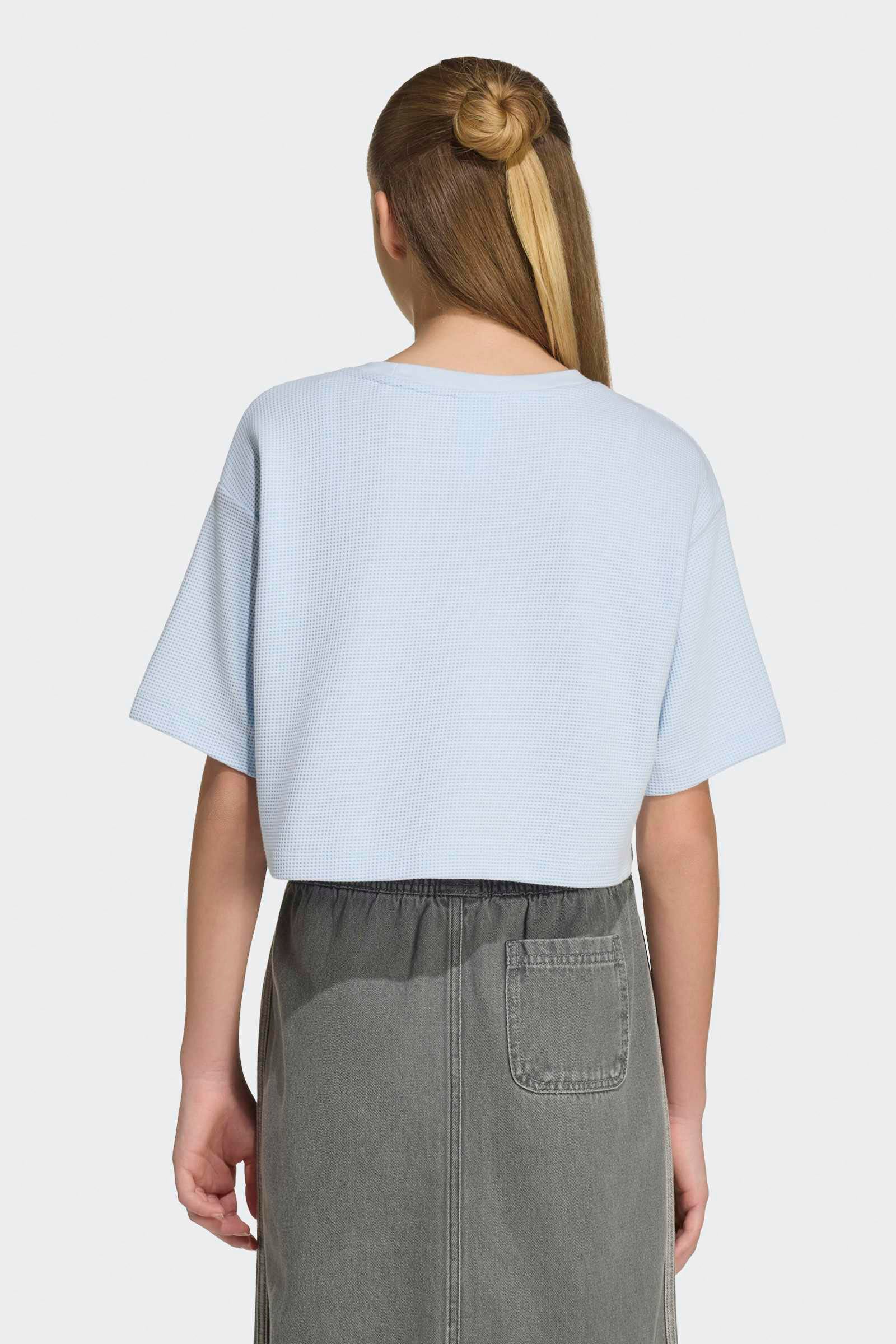 Crop T-Shirt mit Waffelstruktur - Crystal Sky