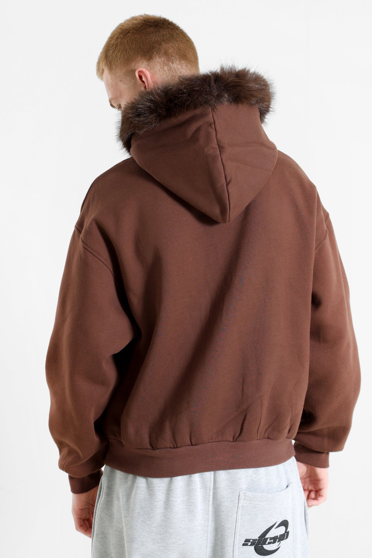 Kapuzensweatshirt - Braun + Rosa