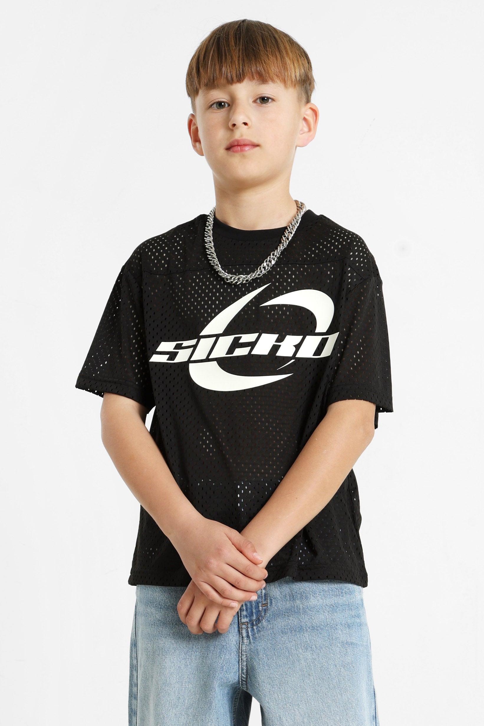 Mesh T-Shirt - Schwarz