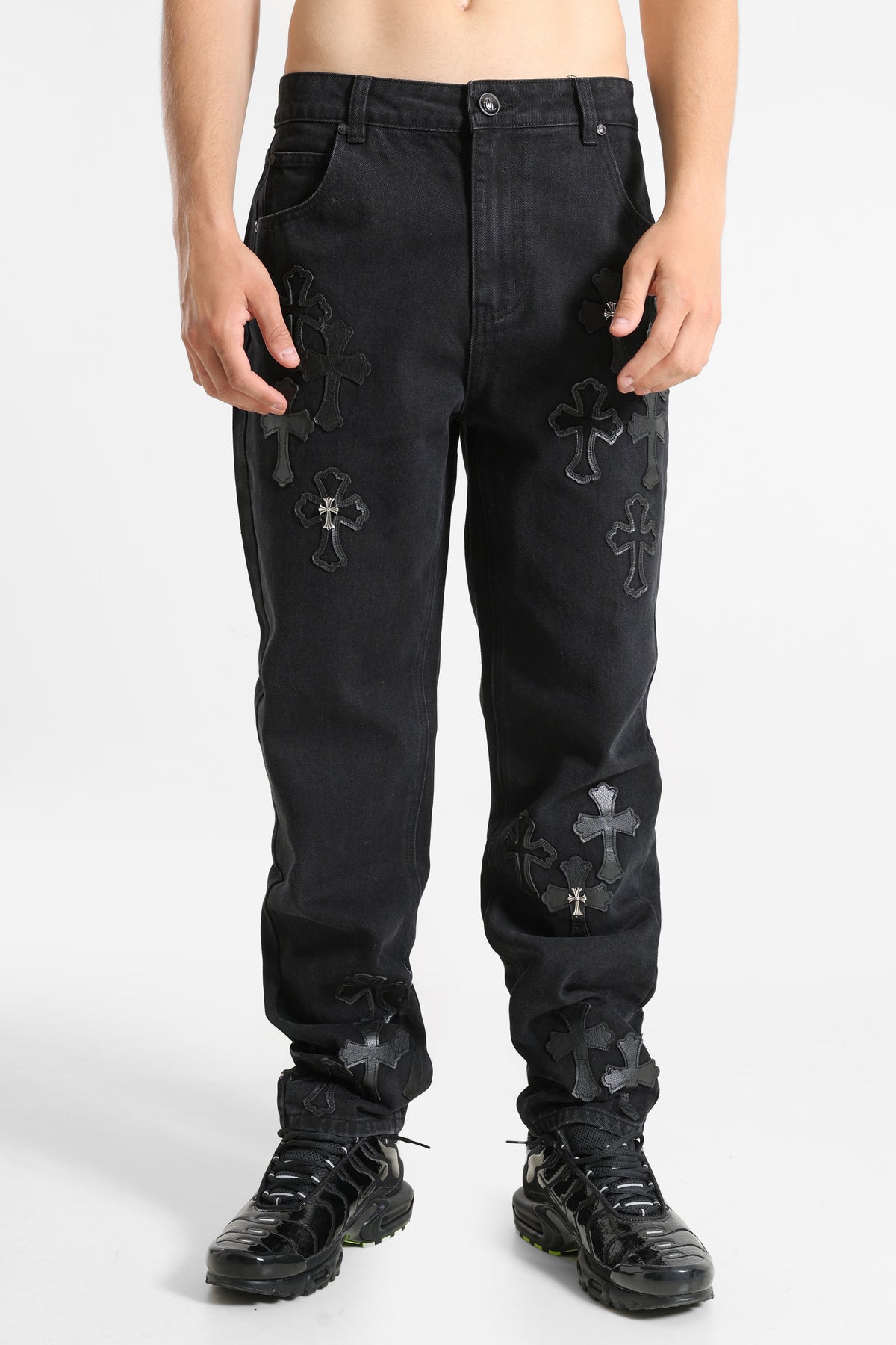 Jeans a vestibilità ampia - Nero