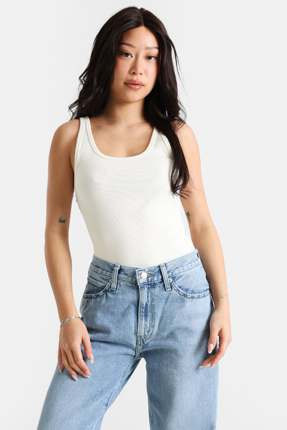 Débardeur côtelé - Crème
