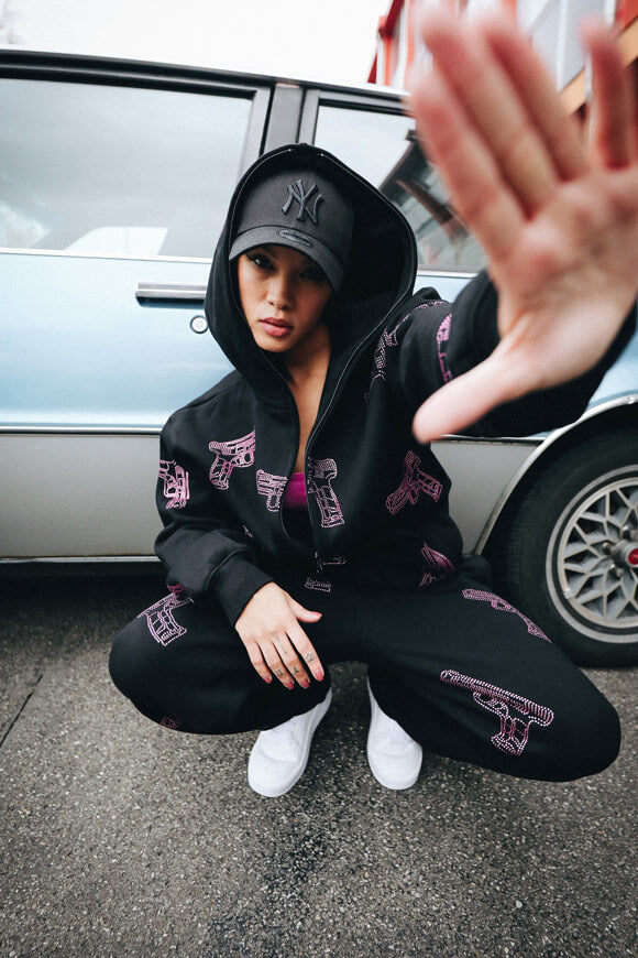 Hooded sweat jacket - Black