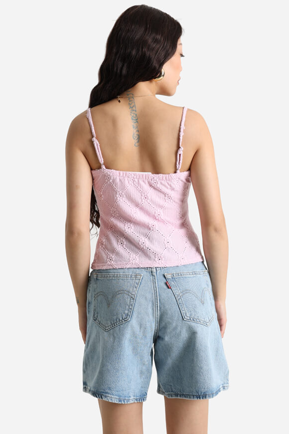 Strick Crop Trägertop - Rosa