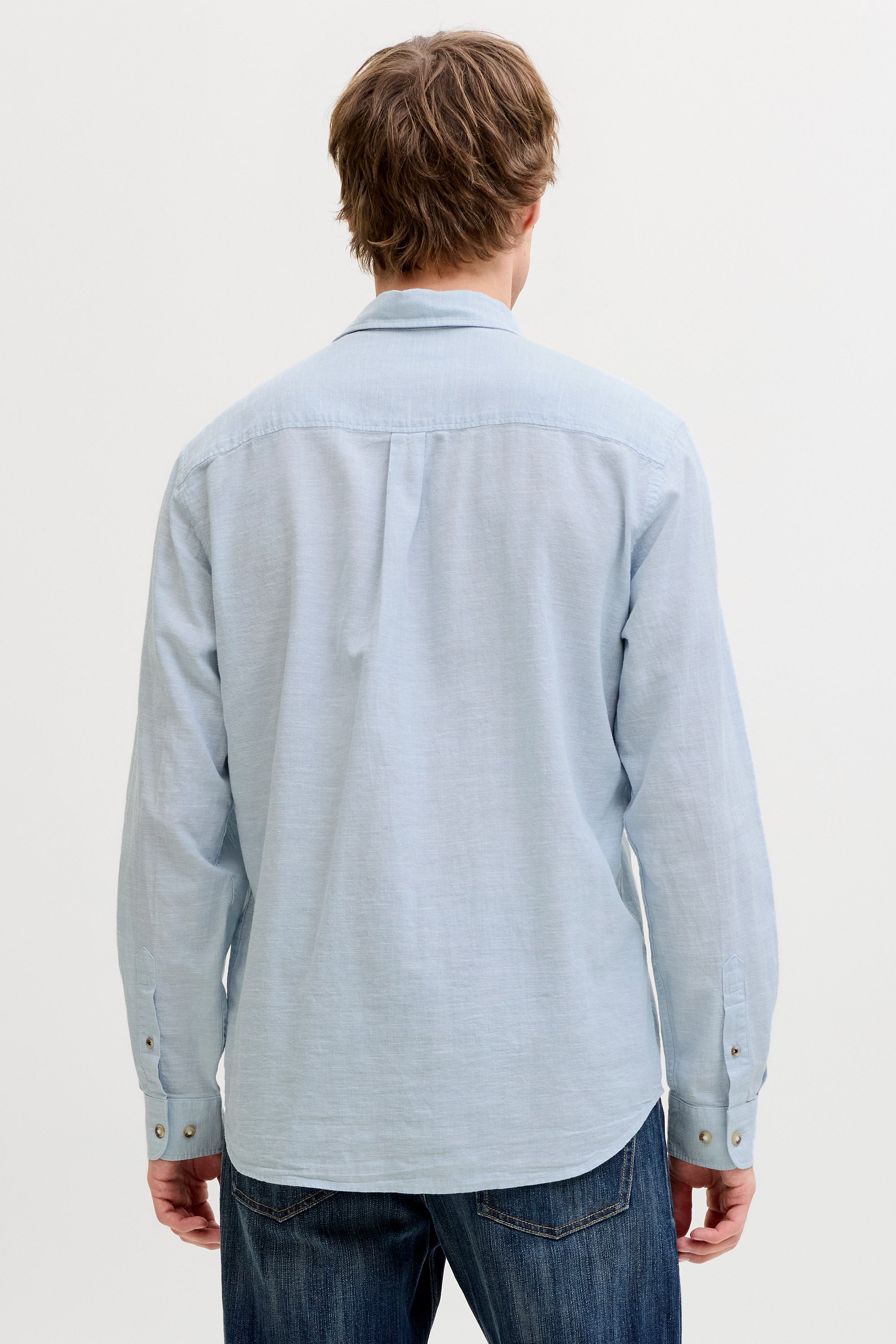 JJESUMMER Leinenhemd - Celestial Blue