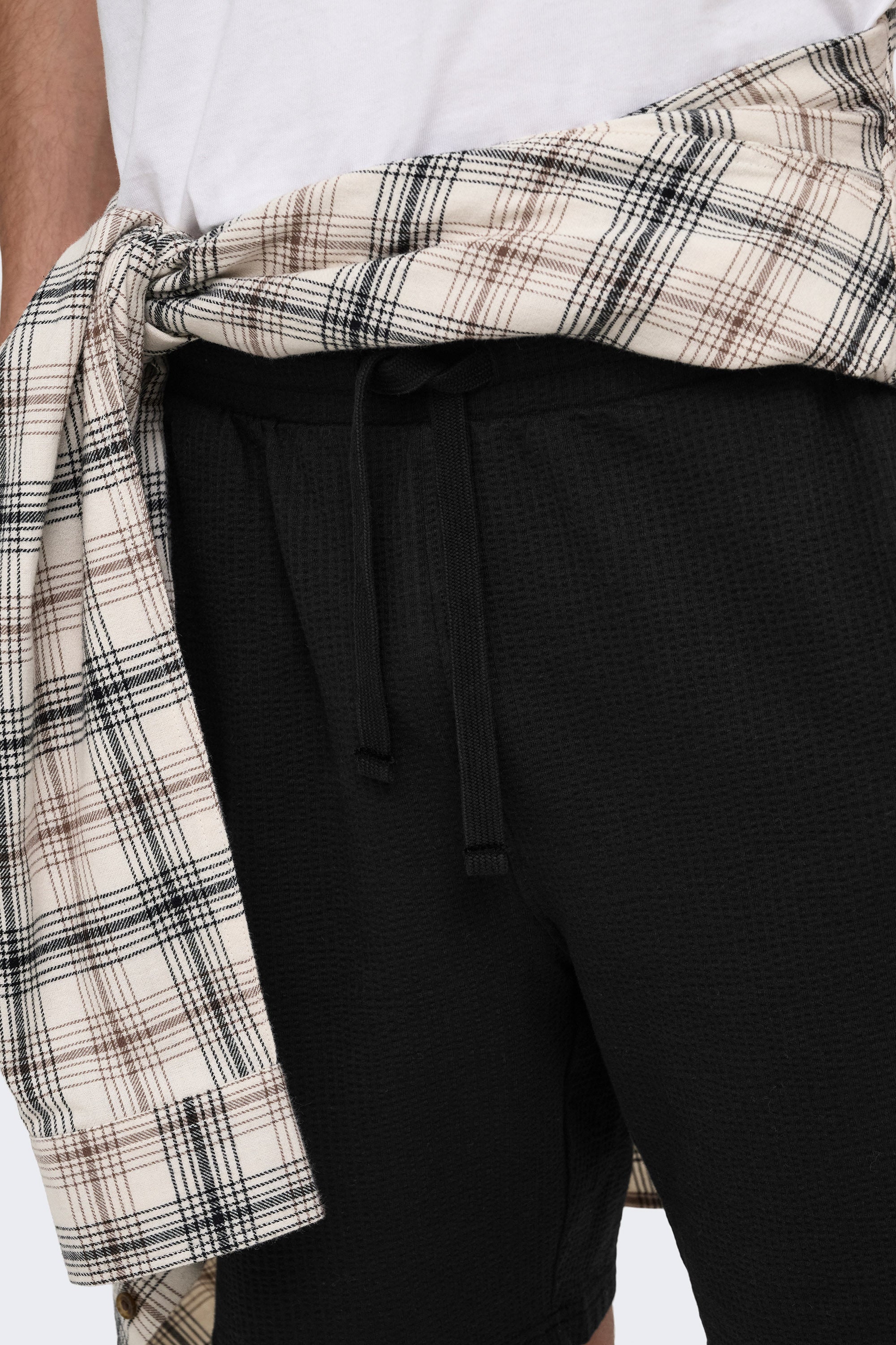 ONSKIAN Shorts aus Seersucker - Black