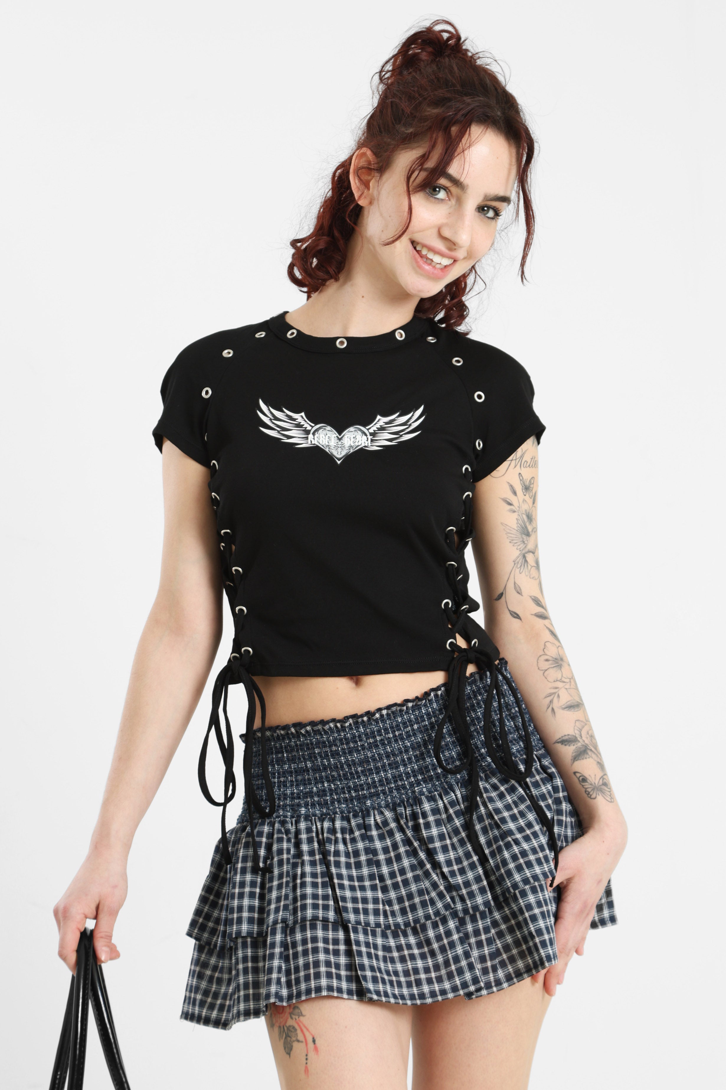 Crop T-Shirt - Schwarz