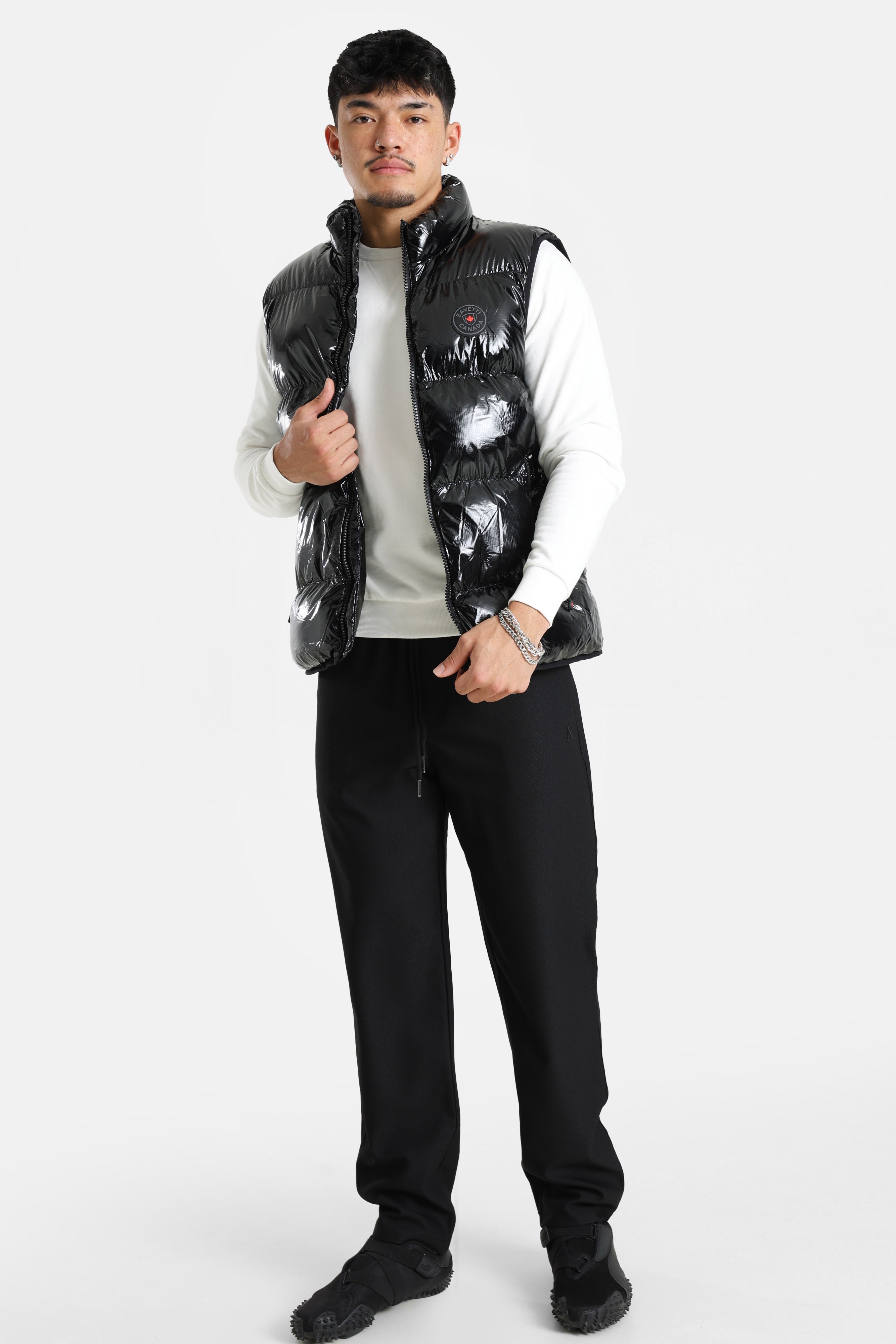 Palzino Puffergilet in Glanz-Optik - Black