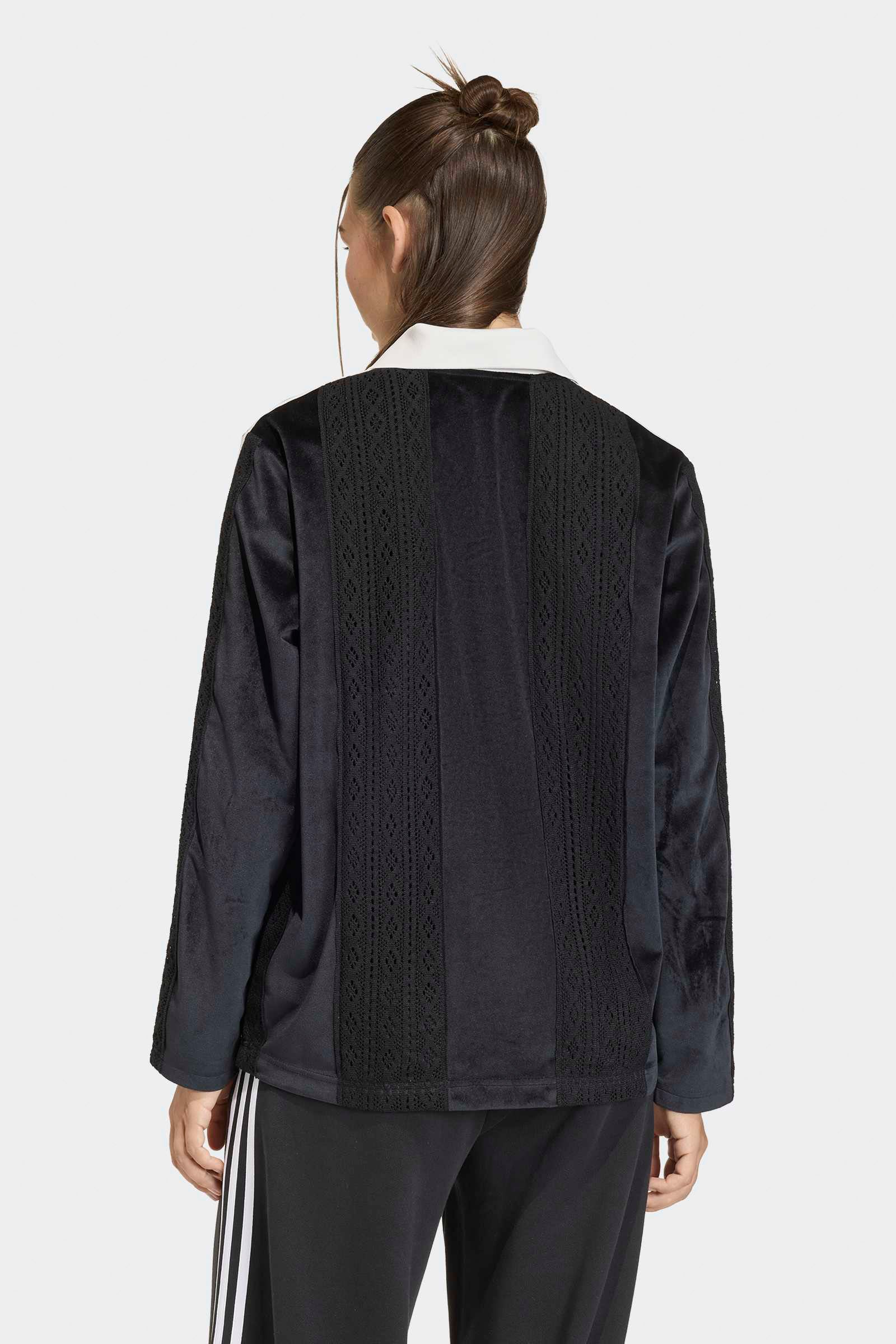 Shirt ample en velours manches longues - Black