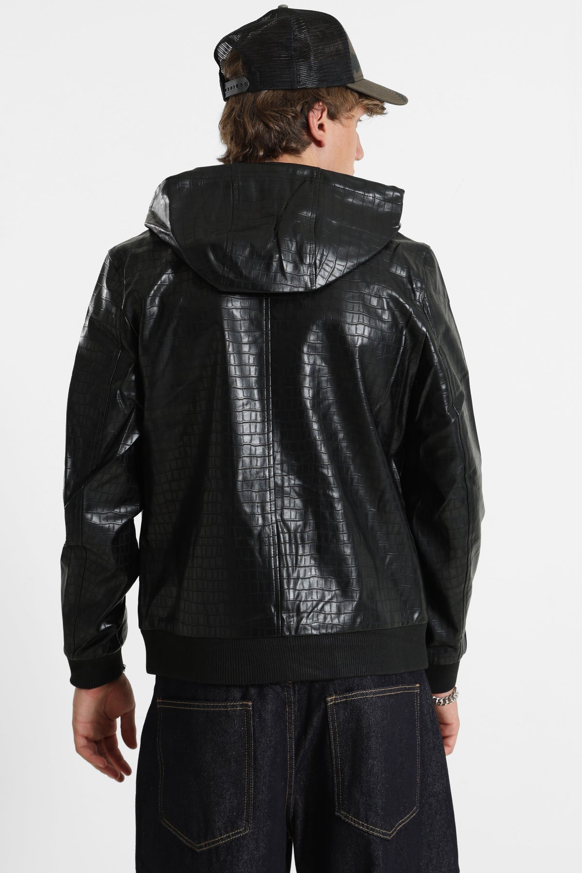 Bomber Kunstlederjacke