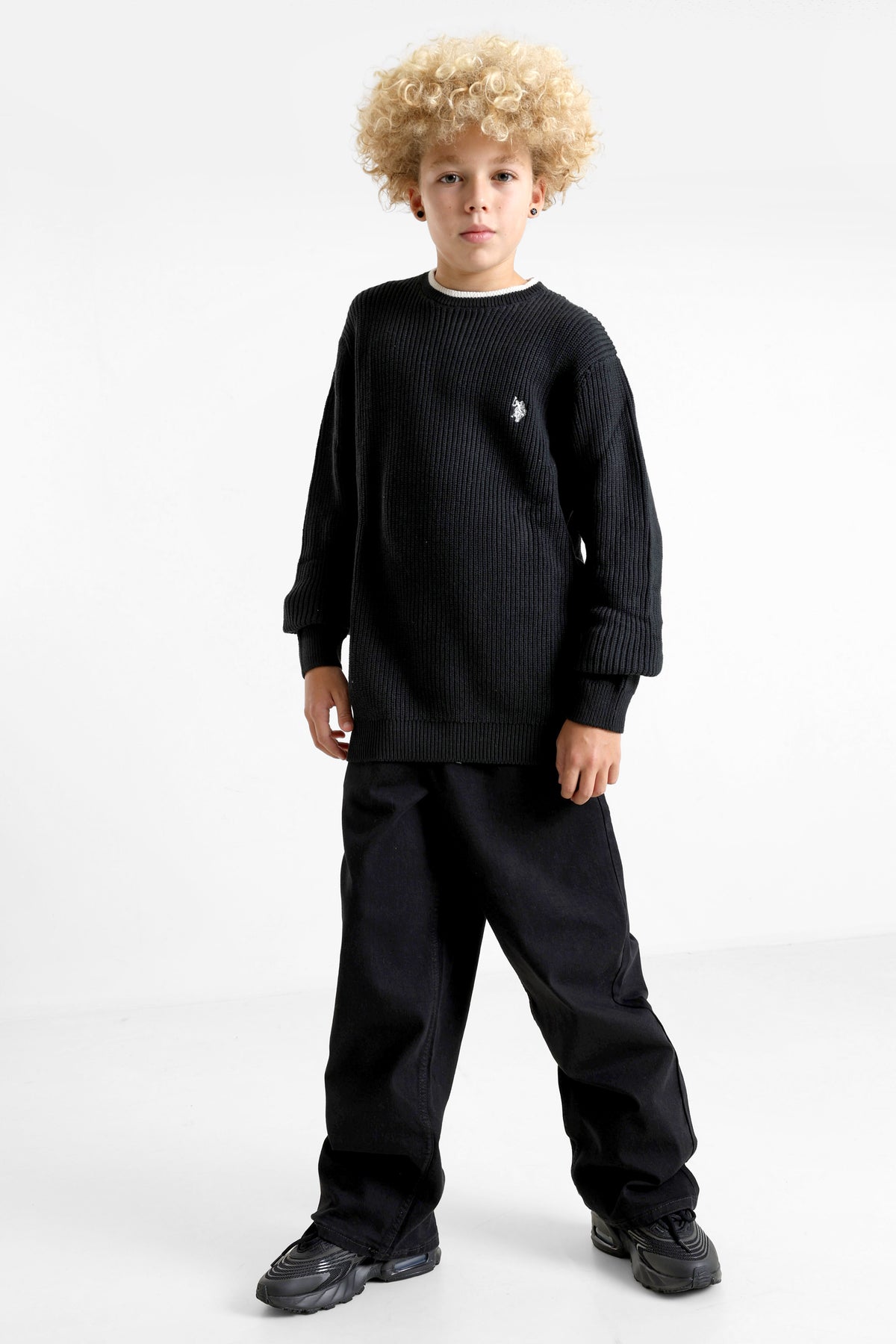 Dray knitted sweater - Black + Offwhite