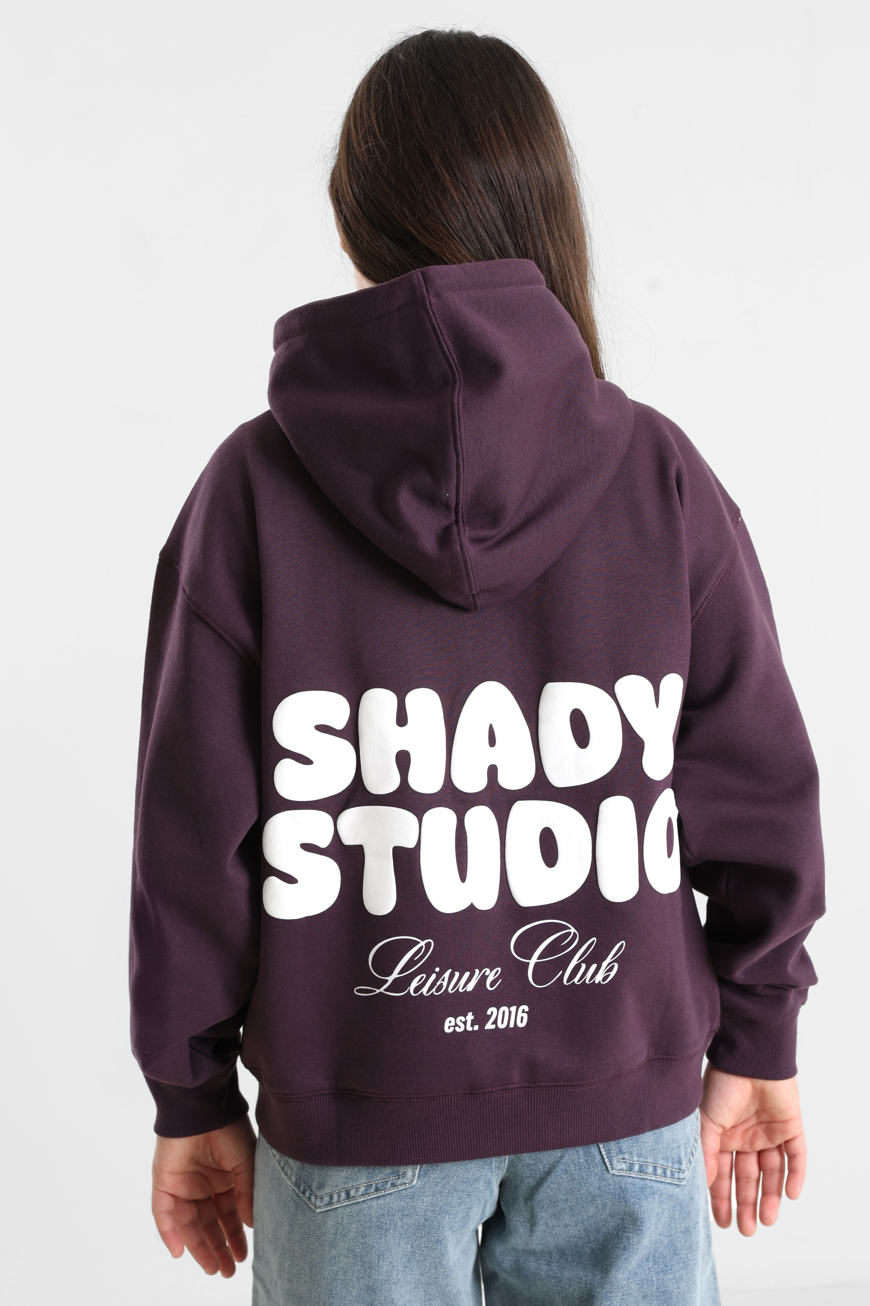 Kapuzensweatjacke - Aubergine