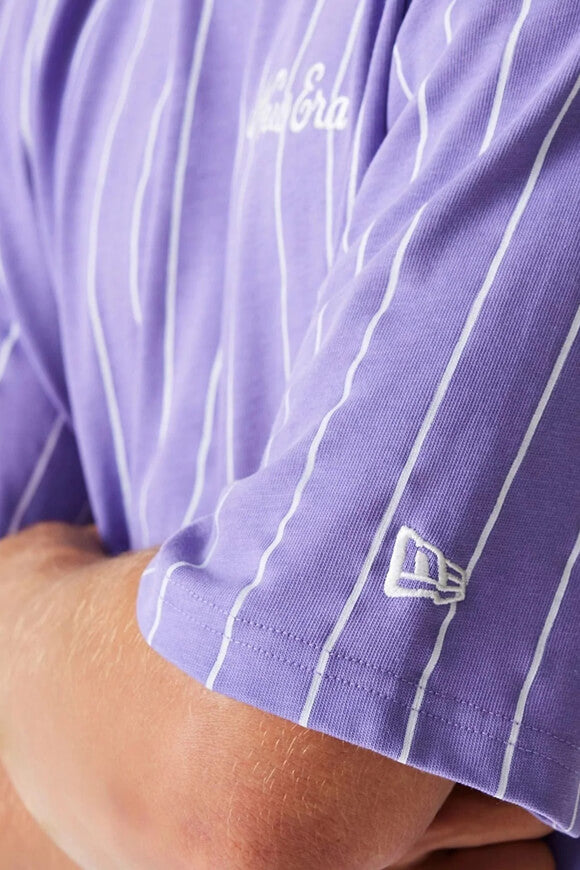NE Pinstripe Oversize T-Shirt - Purple