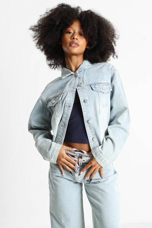 Veste en jean oversize - Bleu