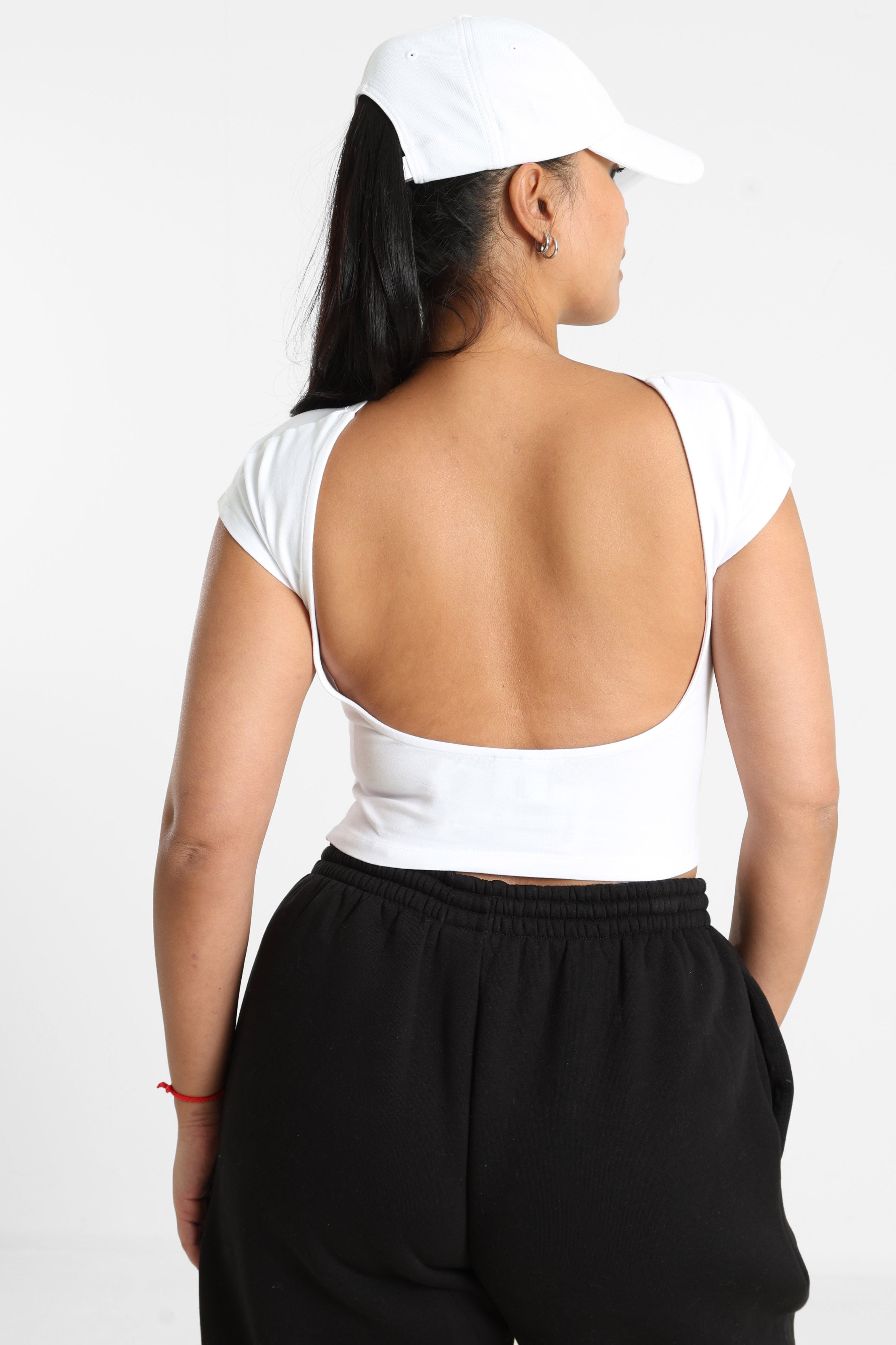 Crop T-Shirt - White + Grey