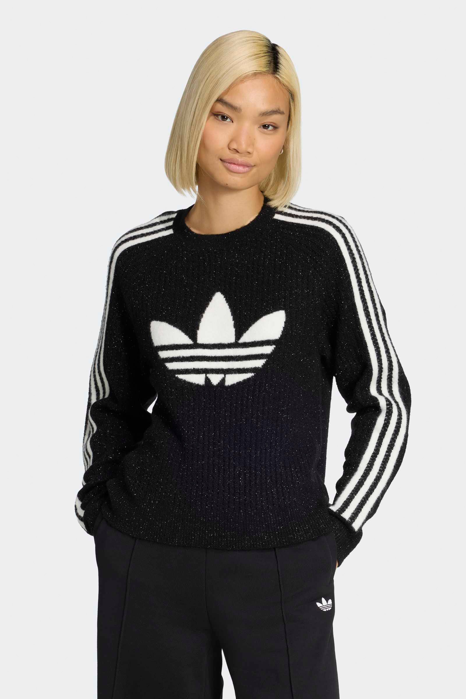 Pull en maille côtelée Lurex - Black