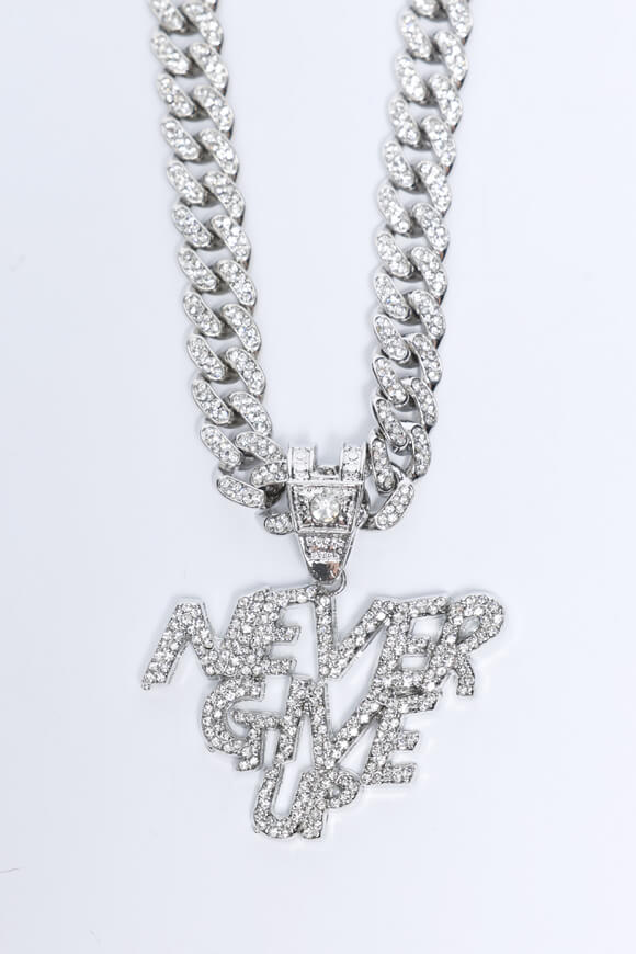 Panzerkette mit Strass - Silber