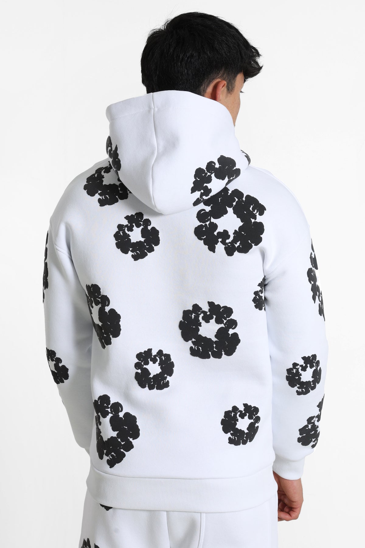 Kapuzensweatshirt - White + Black