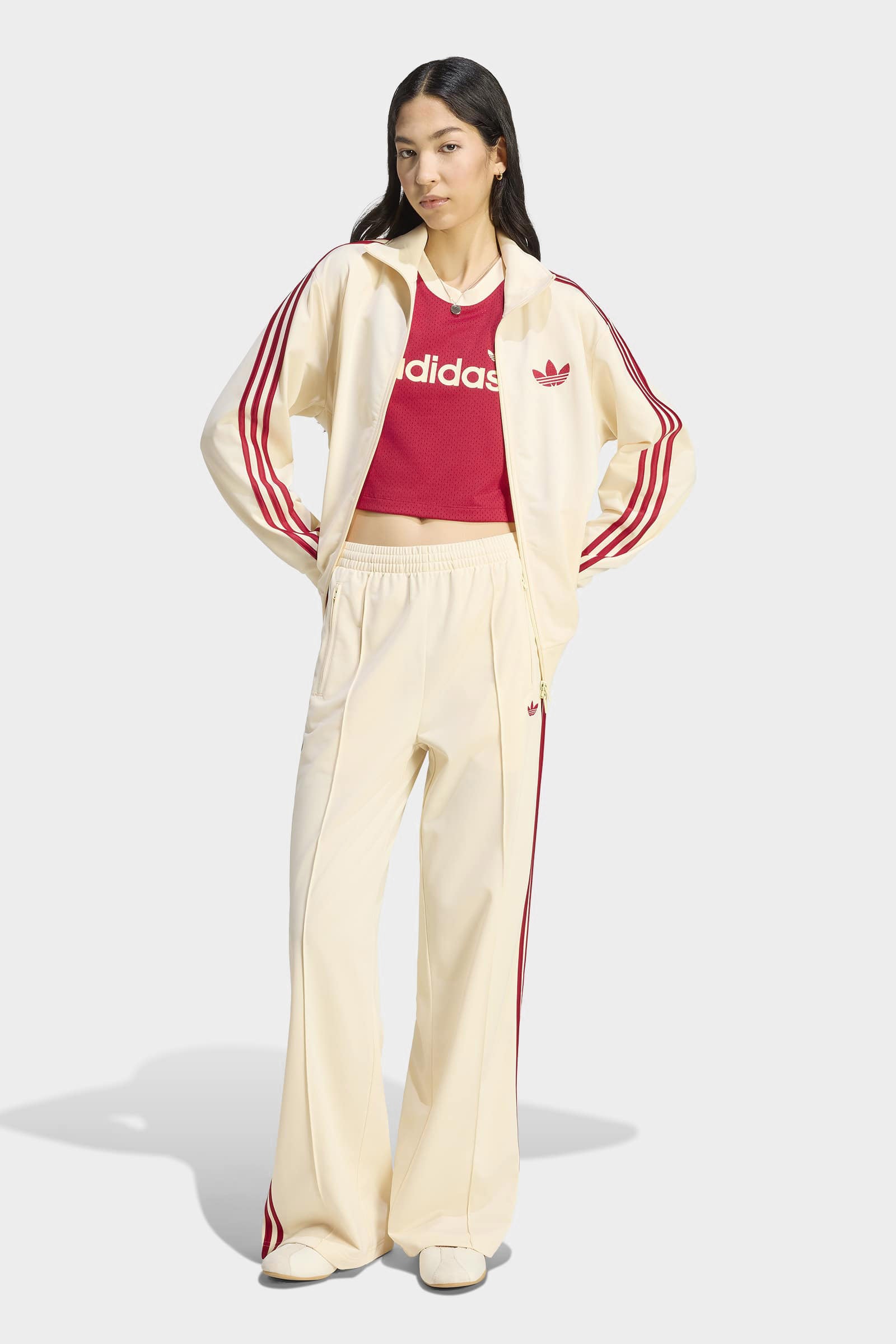 Adicolor Classic Firebird pantalon de survêtement - Warm Vanilla + Team Victory Red