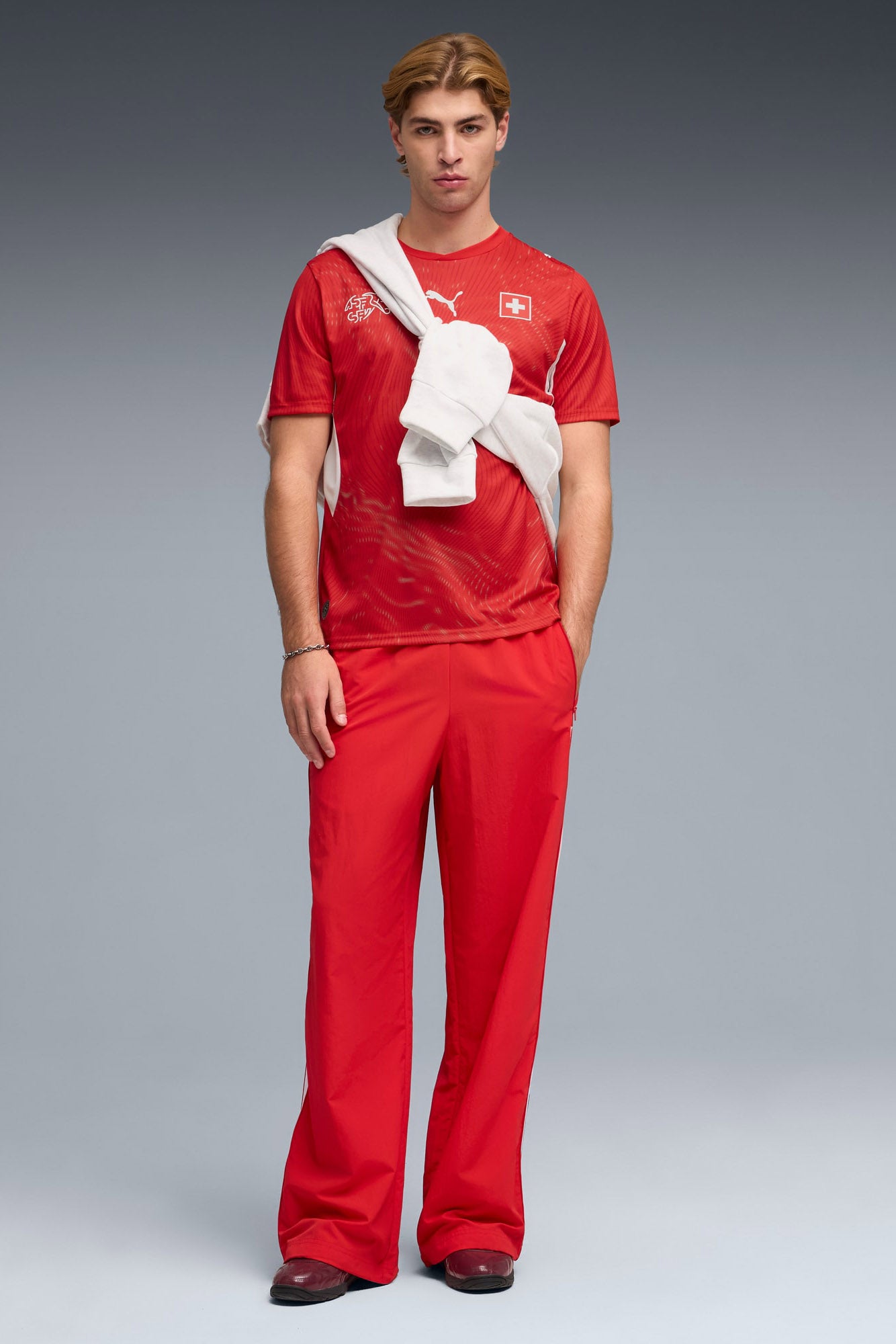 Schweiz Jersey T-Shirt - Red + White