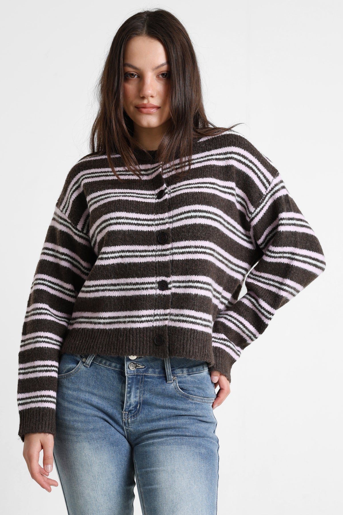 Cardigan - Braun + Rosa