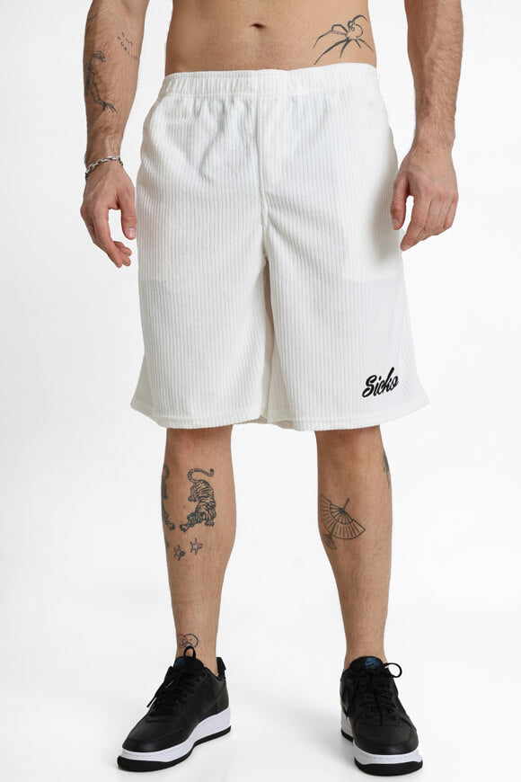 Short en tissu structuré - Blanc cassé