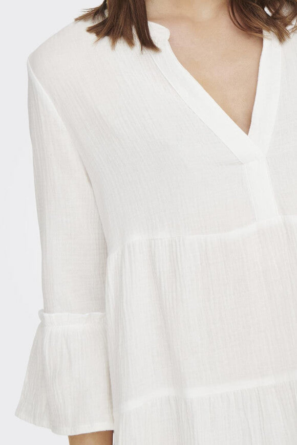 Mini abito in mussola Thyra Peplon - Cloud Dancer