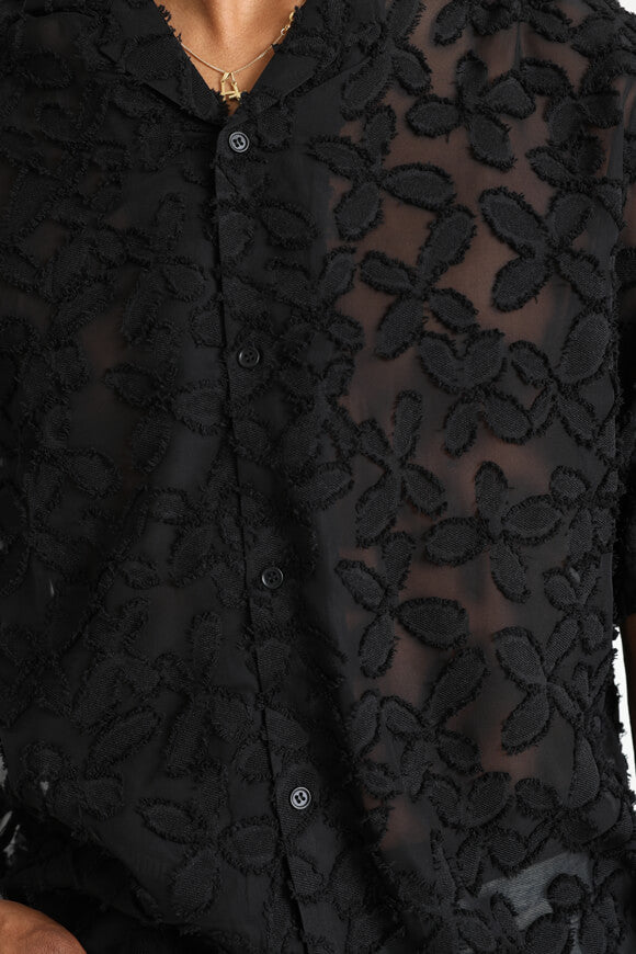 Strukturiertes Hemd - Schwarz