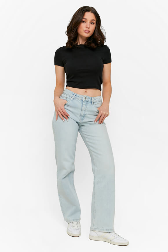 Straight Leg Jeans - Light Blue Denim