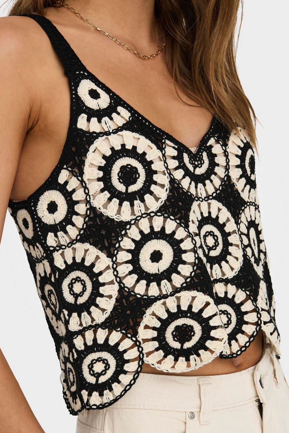 Yvonne top court en crochet - Birch + Black