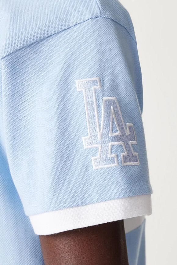 Oversize polo shirt - Light Blue + White