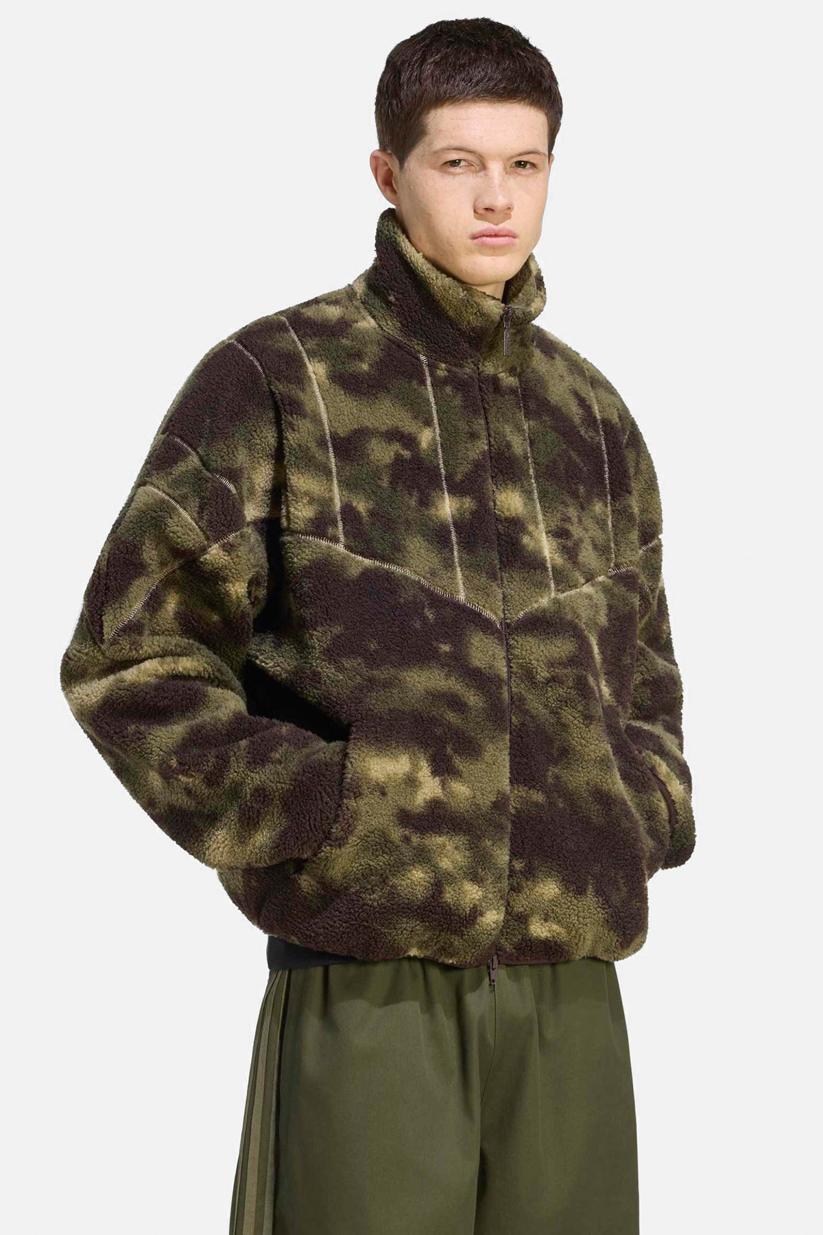Veste en sherpa - Olive Strata