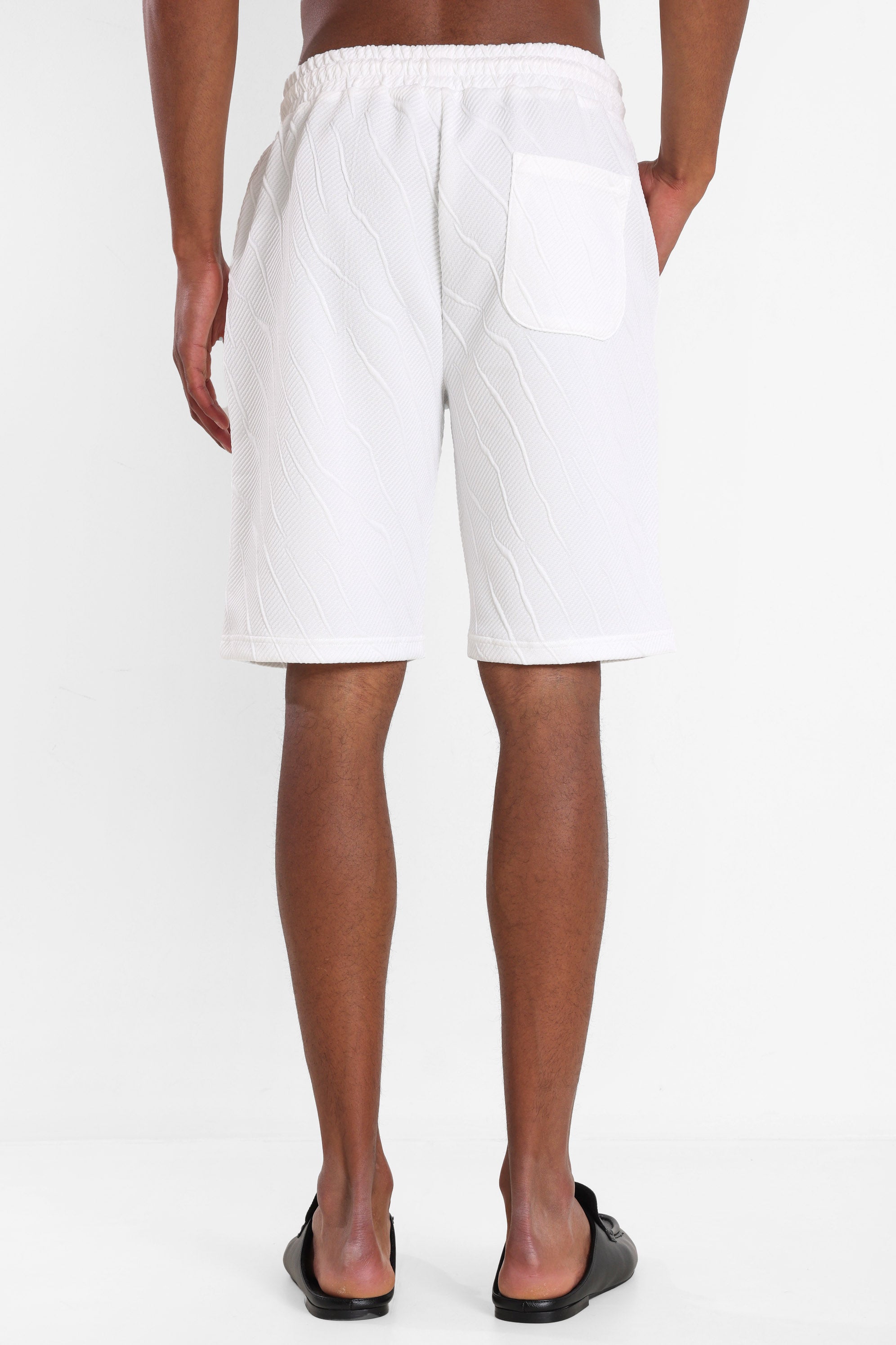 Strukturierte Stoffshorts - Offwhite