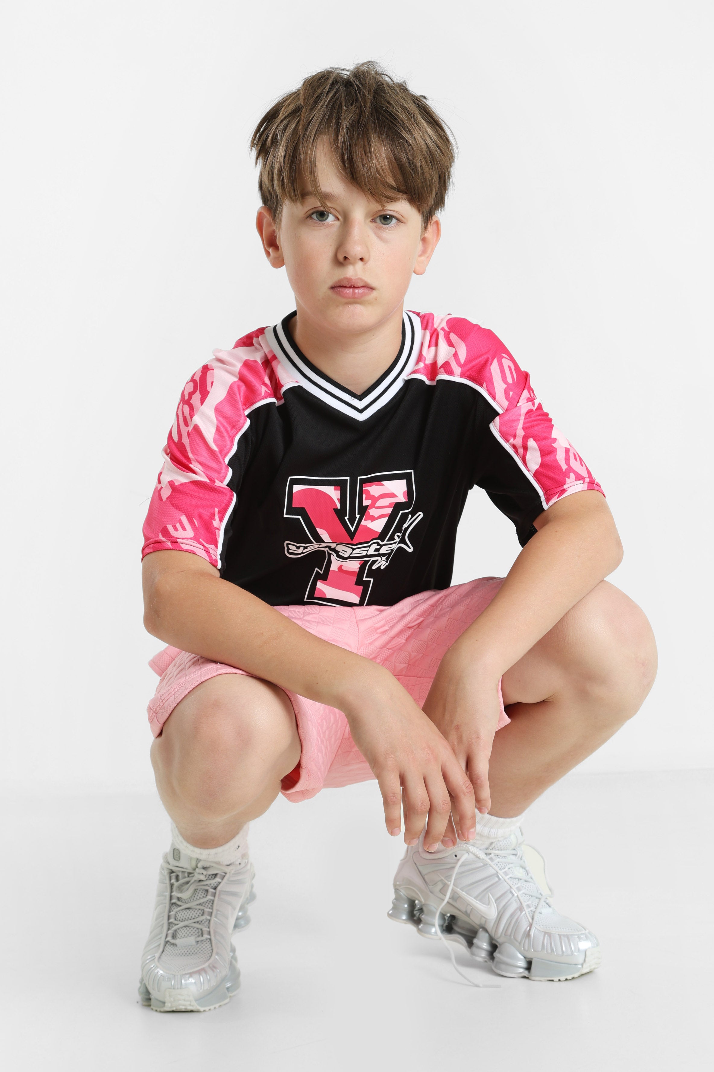 Mesh T-Shirt - Schwarz + Pink Camouflage