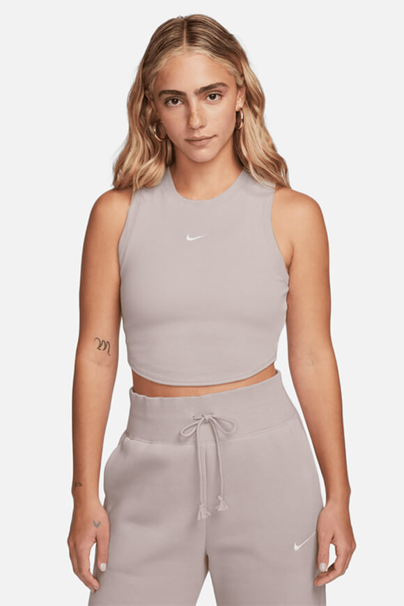 Sportswear Chill Knit Geripptes Crop Tanktop - Platinum Violet + Sail