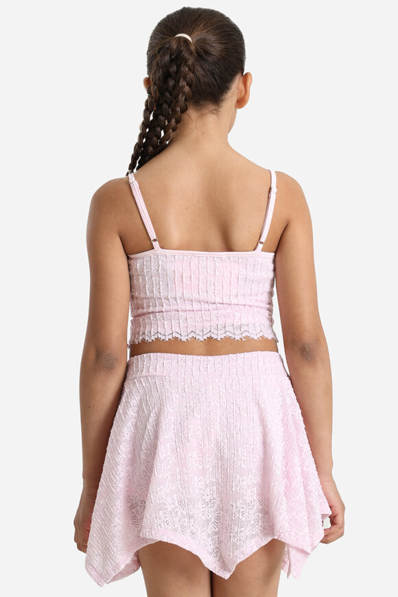 Cropped lace top - Pink
