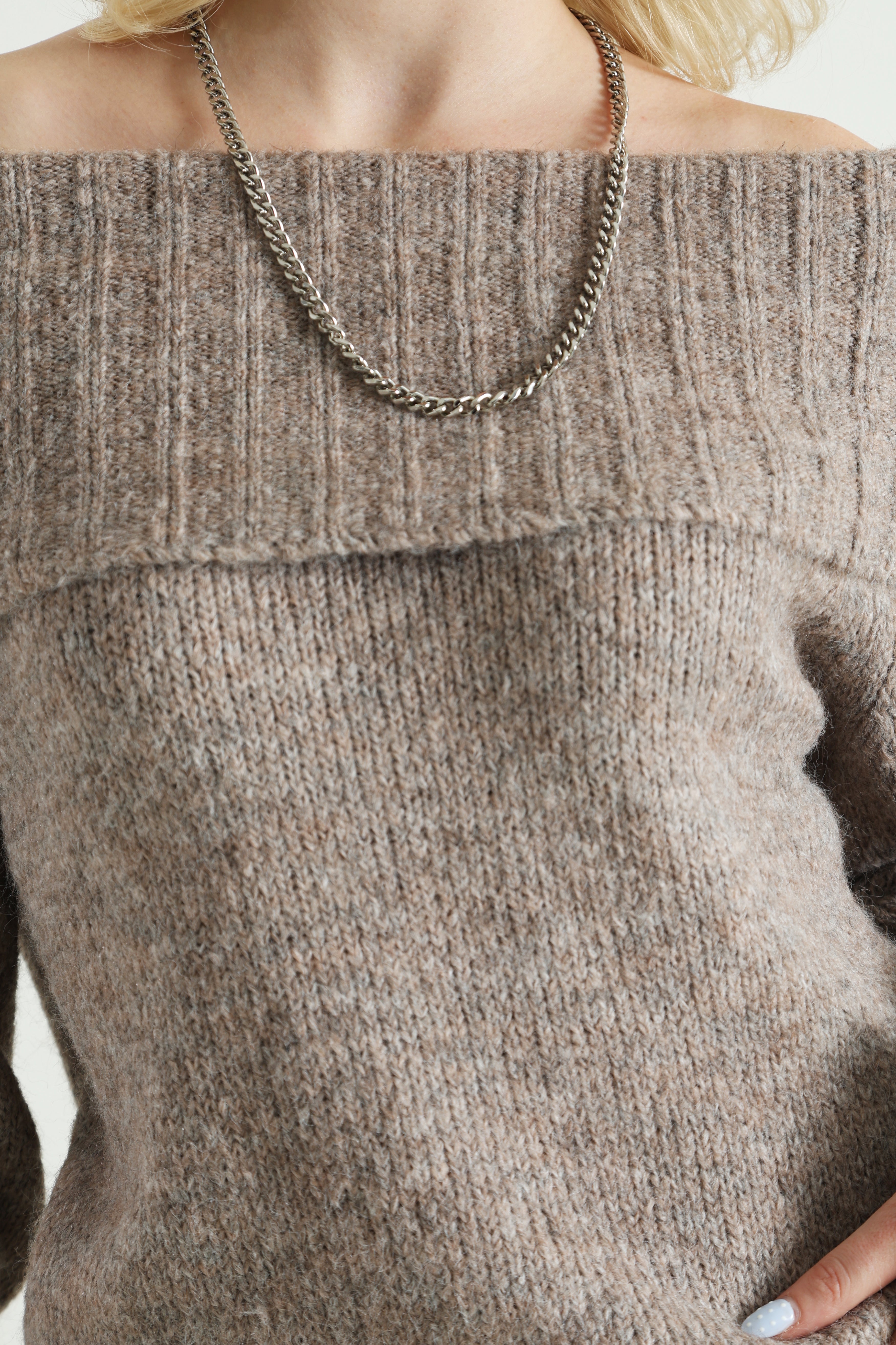 ONLSHINE - Maglione lavorato a spalla - Stringa melange