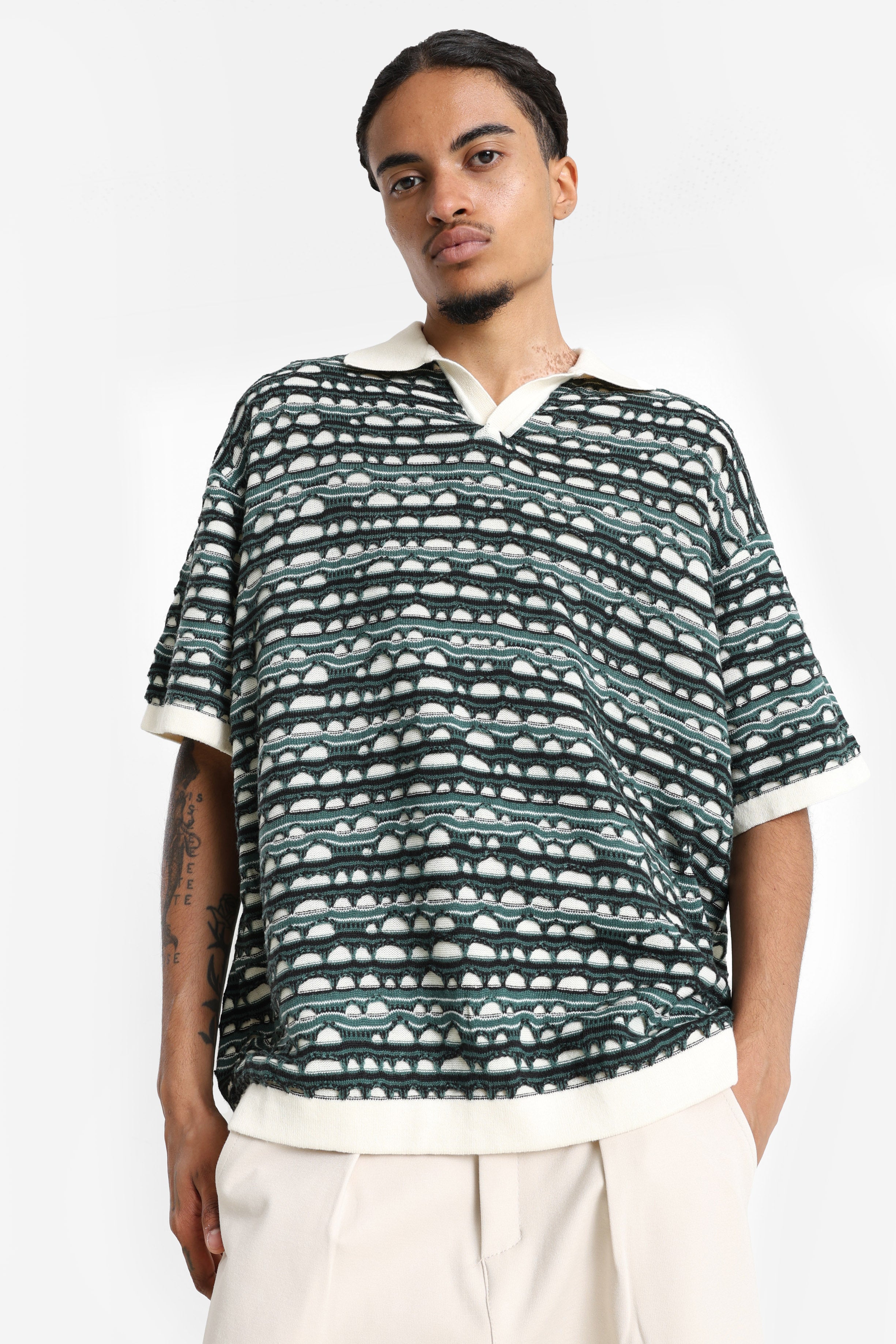 RRRAYAN Strick Poloshirt - Trekking Green