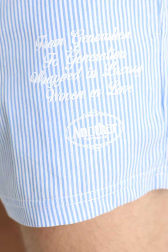 Stoffshorts - Light Blue + White